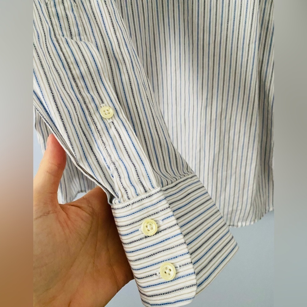 Burberrys Of London Shirt Mens Button Up Shirt 16 - 35 Made in USA Striped - Picture 11 of 13